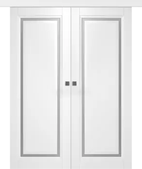 Межкомнатная дверь Аурум 1 Купе двойное Эмаль белый 2,0х0,7