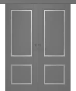 Межкомнатная дверь Аурум 2 Купе двойное Эмаль белый 2,0х0,6