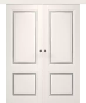 Межкомнатная дверь Аурум 2 Купе двойное Эмаль белый 2,0х0,6