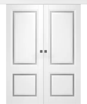 Межкомнатная дверь Аурум 2 Купе двойное Эмаль белый 2,0х0,6