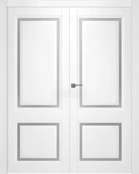 Межкомнатная дверь Аурум 2 Распашная двойная Эмаль белый 2,0х0,6