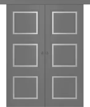 Межкомнатная дверь Аурум 3 Купе двойное Эмаль белый 2,0х0,6