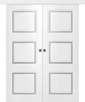 Межкомнатная дверь Аурум 3 Купе двойное Эмаль белый 2,0х0,6