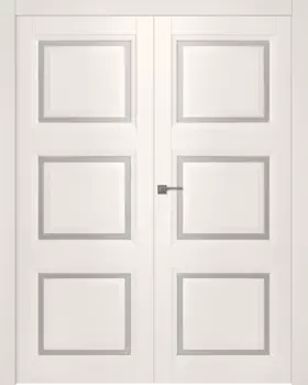 Межкомнатная дверь Аурум 3 Распашная двойная Эмаль белый 2,0х0,6