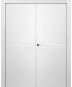 Межкомнатная дверь Avesta 1H Молдинг Хром Двойная Эмаль белый 2,0х0,6