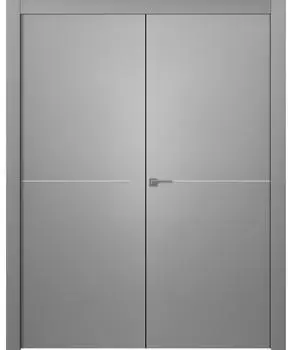 Межкомнатная дверь Avesta 1H Молдинг Хром Двойная Эмаль белый 2,0х0,6