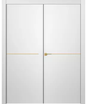 Межкомнатная дверь Avesta 1H Молдинг Золото Двойная Эмаль белый 2,0х0,6