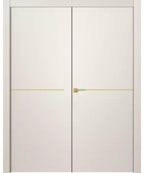 Межкомнатная дверь Avesta 1H Молдинг Золото Двойная Эмаль белый 2,0х0,6