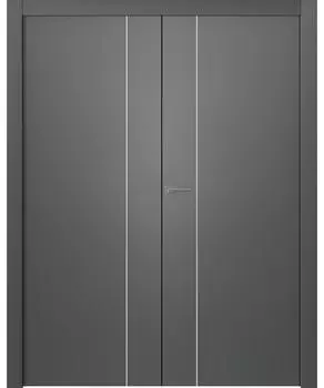 Межкомнатная дверь Avesta 1V Молдинг Хром Двойная Эмаль белый 2,0х0,7