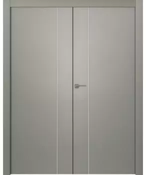 Межкомнатная дверь Avesta 1V Молдинг Хром Двойная Эмаль белый 2,0х0,7