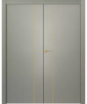 Межкомнатная дверь Avesta 1V Молдинг Золото Двойная Эмаль белый 2,0х0,8