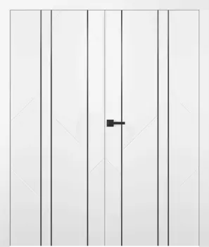 Межкомнатная дверь Флекс 1 Молдинг Чёрный Двойная Эмаль белый нестандарт