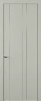 Межкомнатная дверь Флекс 1 Молдинг Хром Распашная Эмаль светло - серый 2,0х0,6