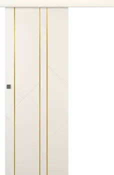 Межкомнатная дверь Флекс 1 Молдинг Золото Купе Эмаль белый 2,0х0,8