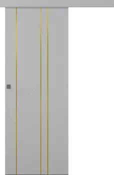 Межкомнатная дверь Флекс 1 Молдинг Золото Купе Эмаль белый 2,0х0,8