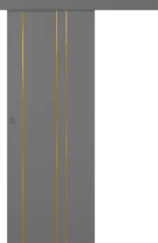 Межкомнатная дверь Флекс 1 Молдинг Золото Купе Эмаль белый 2,0х0,8