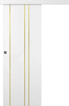 Межкомнатная дверь Флекс 1 Молдинг Золото Купе Эмаль белый 2,0х0,8