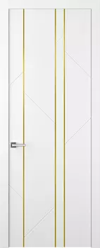 Межкомнатная дверь Флекс 1 Молдинг Золото Распашная Эмаль жемчуг 2,0х0,9
