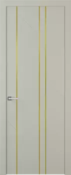 Межкомнатная дверь Флекс 1 Молдинг Золото Распашная двойная Эмаль белый 2,0х0,8