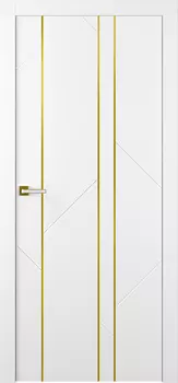 Межкомнатная дверь Флекс 1 Молдинг Золото Распашная Эмаль жемчуг 2,0х0,9