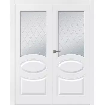 Межкомнатная дверь Элина Распашная двойная Эмаль белый 2,0х0,8