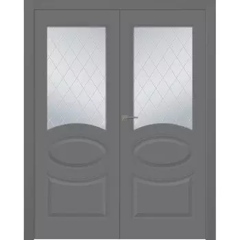 Межкомнатная дверь Элина Распашная двойная Эмаль белый 2,0х0,8