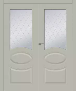 Межкомнатная дверь Элина Распашная двойная Эмаль белый 2,0х0,8