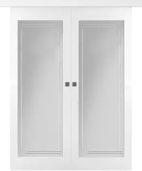 Межкомнатная дверь Кремона 1 Купе двойное Эмаль белый 2,0х0,9