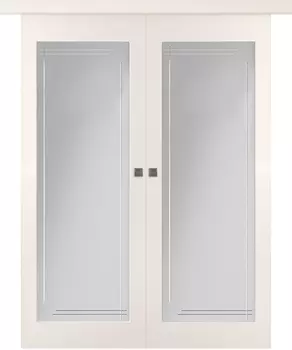 Межкомнатная дверь Кремона 1 Купе двойное Эмаль белый 2,0х0,9
