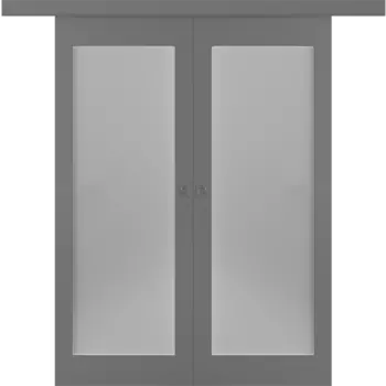 Межкомнатная дверь Кремона 1 Купе двойное Эмаль графит 2,0х0,8