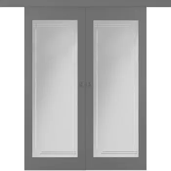 Межкомнатная дверь Кремона 1 Купе двойное Эмаль белый 2,0х0,9