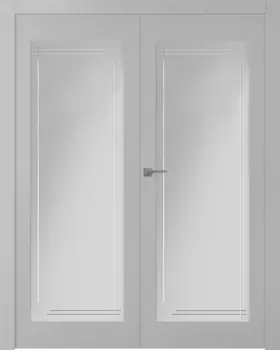 Межкомнатная дверь Кремона 1 Распашная двойная Эмаль светло - серый 2,0х0,7