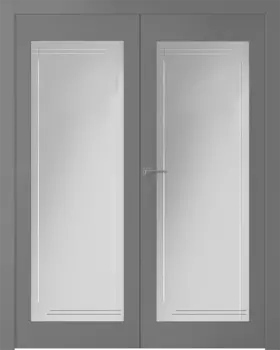Межкомнатная дверь Кремона 1 Распашная двойная Эмаль графит 2,0х0,7