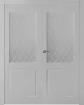 Межкомнатная дверь Кремона 2 Распашная двойная Эмаль белый 2,0х0,9