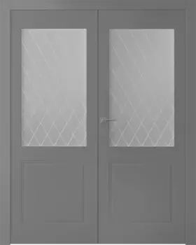 Межкомнатная дверь Кремона 2 Распашная двойная Эмаль белый 2,0х0,9