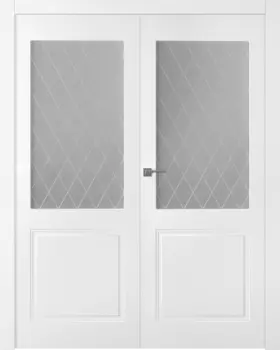 Межкомнатная дверь Кремона 2 Распашная двойная Эмаль белый 2,0х0,9