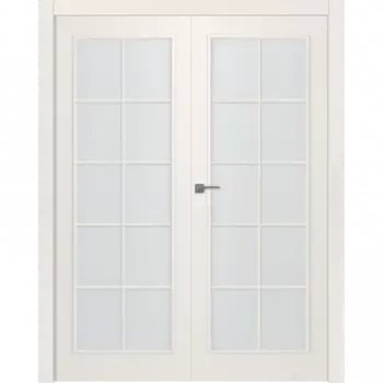 Межкомнатная дверь Ламира 1 Купе двойное Эмаль белый 2,0х0,9
