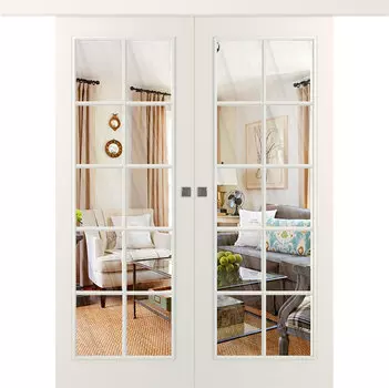 Межкомнатная дверь Ламира 1 Купе двойное Эмаль жемчуг 2,0х0,8