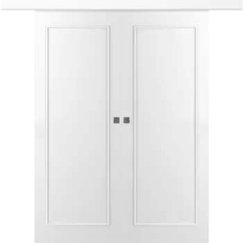 Межкомнатная дверь Ламира 1 Купе двойное Эмаль белый 2,0х0,9
