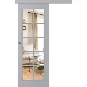 Межкомнатная дверь Ламира 1 Купе Эмаль светло - серый 2,0х0,6