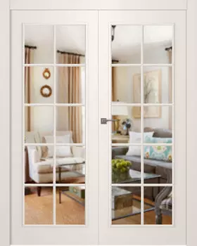 Межкомнатная дверь Ламира 1 Распашная двойная Эмаль белый 2,0х0,8