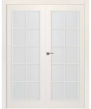 Межкомнатная дверь Ламира 1 Распашная двойная Эмаль жемчуг нестандарт