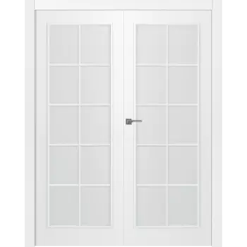 Межкомнатная дверь Ламира 1 Распашная двойная Эмаль белый 2,0х0,8