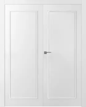 Межкомнатная дверь Ламира 1 Распашная двойная Эмаль белый 2,0х0,9