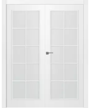 Межкомнатная дверь Ламира 1 Распашная двойная Эмаль белый 2,0х0,8