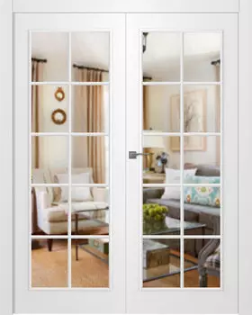 Межкомнатная дверь Ламира 1 Распашная двойная Эмаль заказной 2,0х0,8