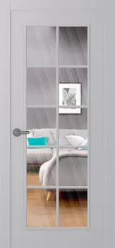 Межкомнатная дверь Ламира 1 Распашная Эмаль светло - серый 2,0х0,8