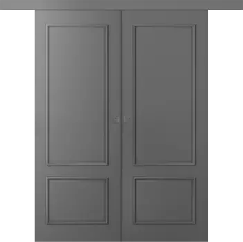 Межкомнатная дверь Ламира 2 Купе двойное Эмаль белый 2,0х0,9