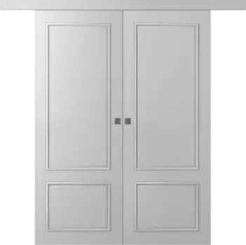 Межкомнатная дверь Ламира 2 Купе двойное Эмаль белый 2,0х0,9