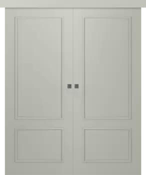 Межкомнатная дверь Ламира 2 Купе двойное Эмаль белый 2,0х0,9